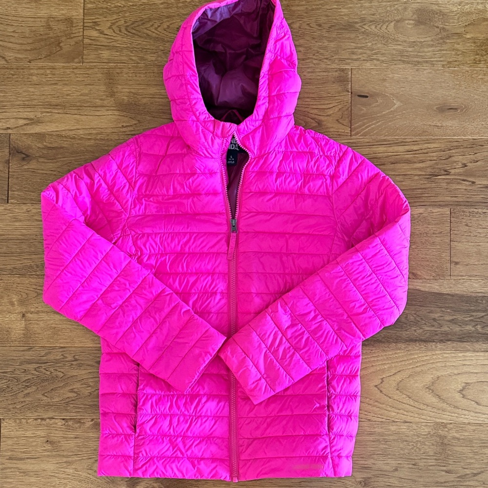 Land’s End Bright Pink Hooded Puffer Jacket